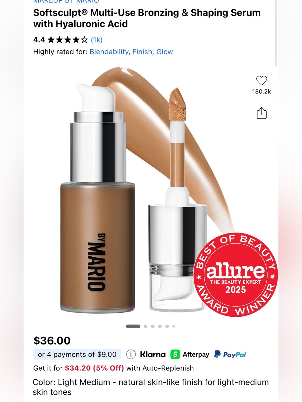Makeup By Mario Softsculpt Bronzing & Shaping Serum